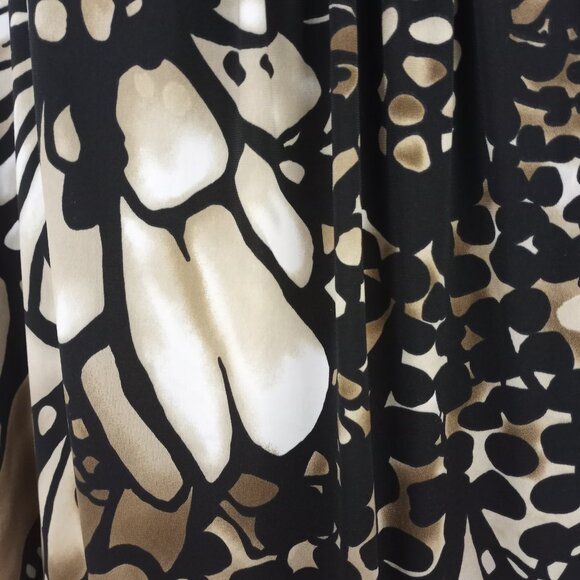 Sandra Darren Tan Black Floral Print Embellished Sleeveless Shift Dress - Picture 4 of 10